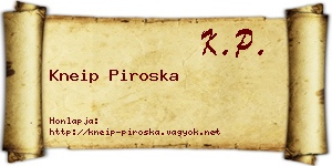 Kneip Piroska névjegykártya